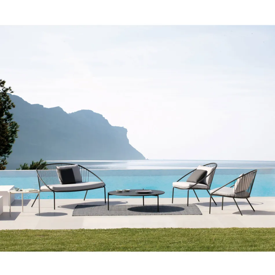 Divano da Giardino Impilabile in Acciaio Zincato Made in Italy – Sansa Viadurini
