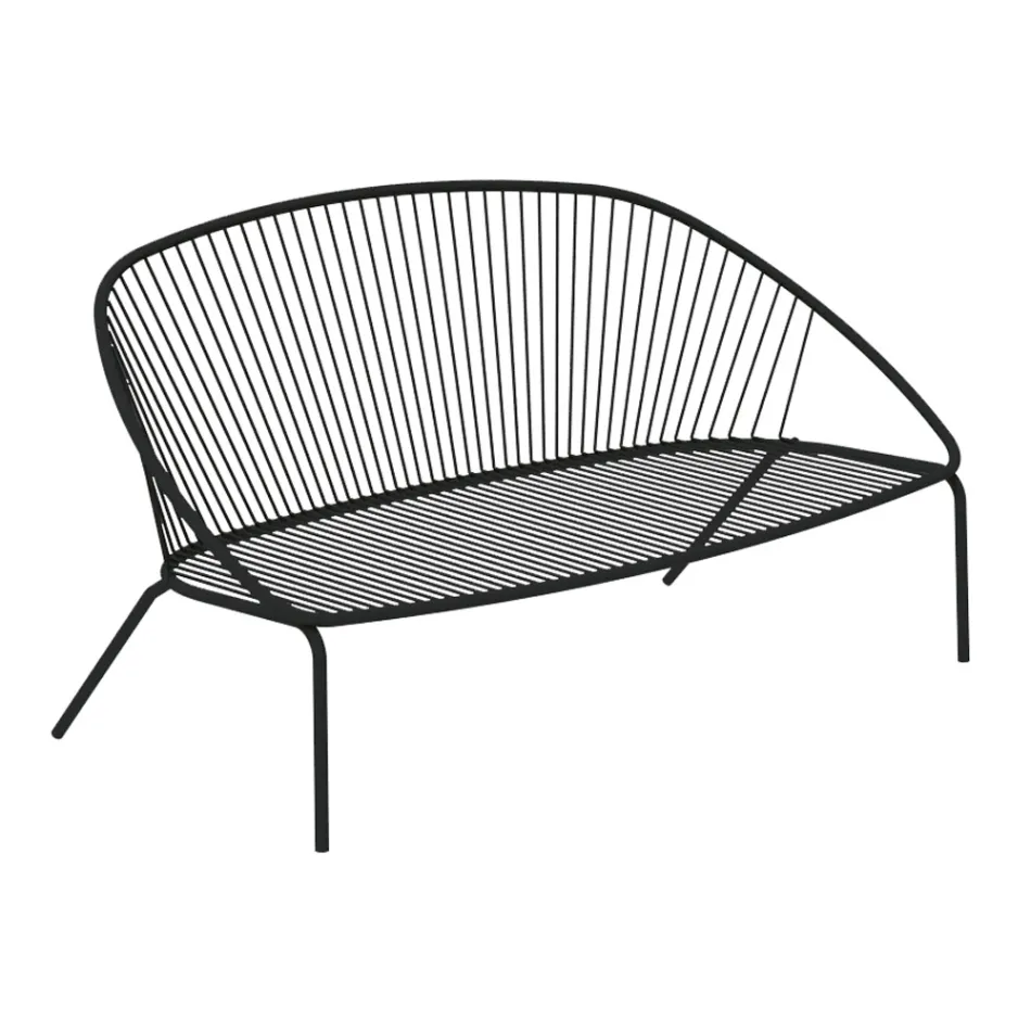 Divano da Giardino Impilabile in Acciaio Zincato Made in Italy – Sansa Viadurini