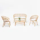 Divano da Giardino in Alluminio e Intreccio in Polyrattan e Cuscino - Ellide Viadurini