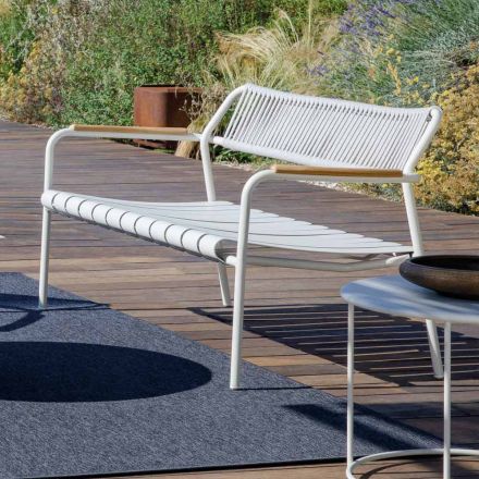Divano da Giardino in Alluminio e Schienale in Corda - Risplendente Viadurini