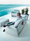 Divano da giardino in polietilene design moderno Pezzettina by Vondom