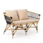 Divano da Giardino in Rattan Naturale con Cuscini Inclusi – Catelyn Viadurini
