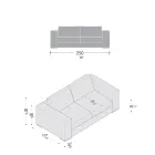 Divano da Soggiorno in Legno, Poliuretano e Metallo Made in Italy - Frizzante Viadurini