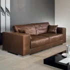 Divano da Soggiorno in Legno, Poliuretano e Metallo Made in Italy - Frizzante Viadurini