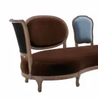 Divano design lusso, 5 schienali in legno massello,made in Italy,Manno Viadurini