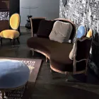 Divano design lusso, 5 schienali in legno massello,made in Italy,Manno Viadurini