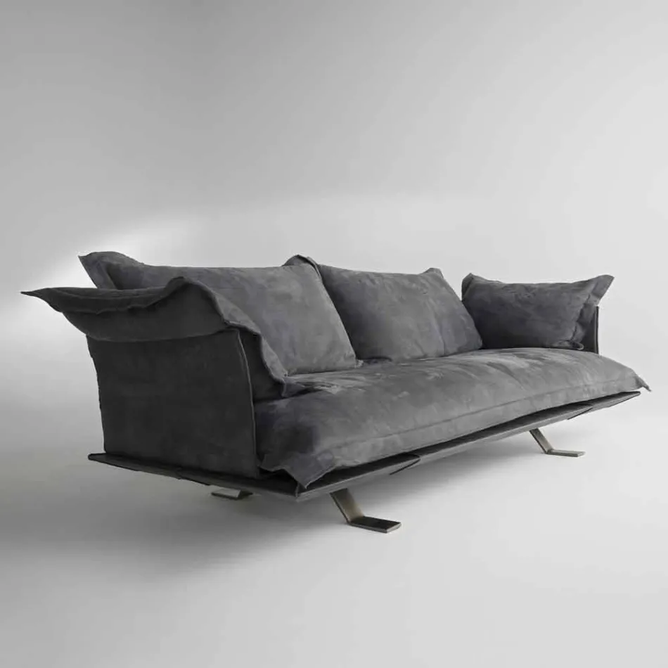 Divano design moderno in pelle Shita, 170, 220 oppure 250 cm Viadurini