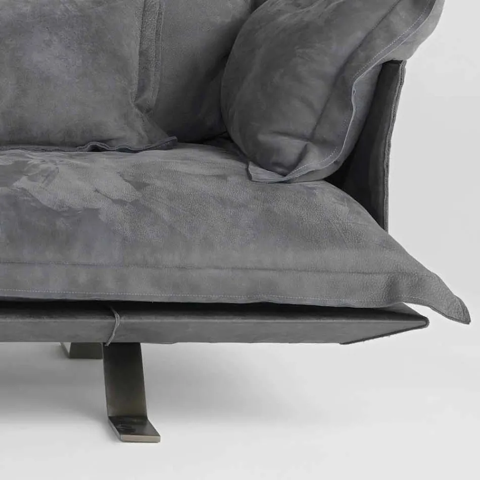 Divano design moderno in pelle Shita, 170, 220 oppure 250 cm Viadurini