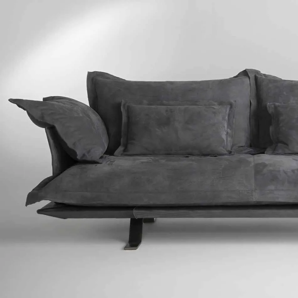 Divano design moderno in pelle Shita, 170, 220 oppure 250 cm Viadurini