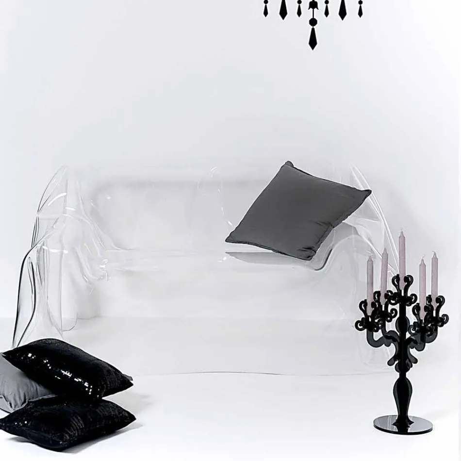 Divano design moderno in plexiglass trasparente Jolly, made in Italy Viadurini