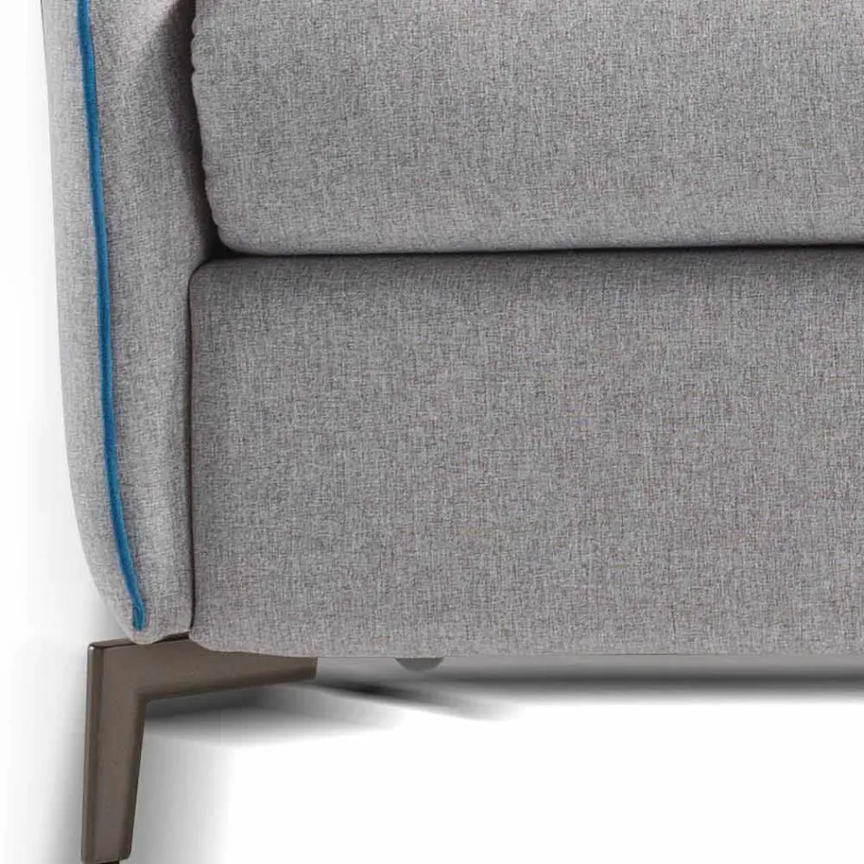 Divano due posti design moderno L.145 cm ecopelle/tessuto Erica Viadurini