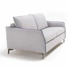Divano due posti design moderno L.145 cm ecopelle/tessuto Erica Viadurini
