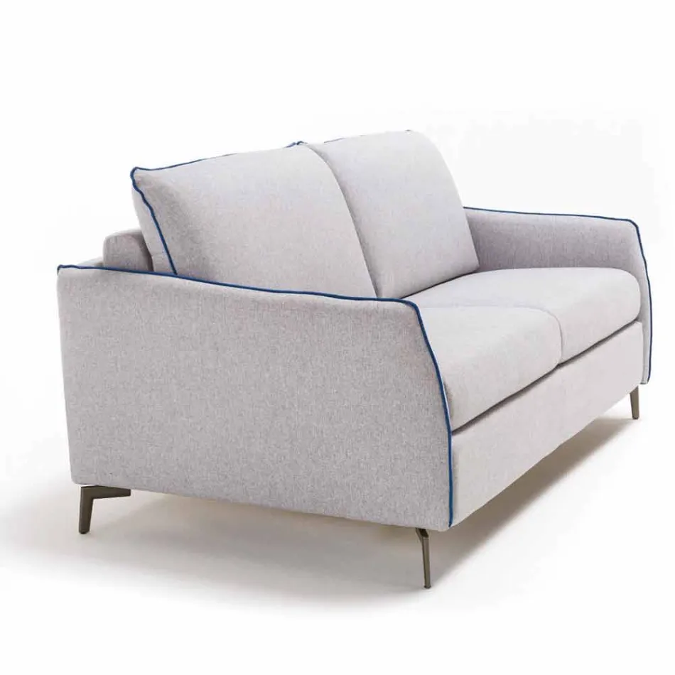 Divano due posti design moderno L.145 cm ecopelle/tessuto Erica Viadurini