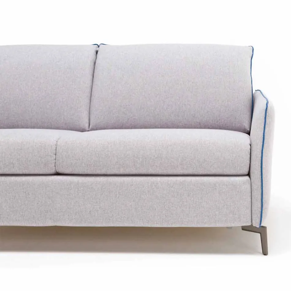 Divano due posti design moderno L.145 cm ecopelle/tessuto Erica Viadurini