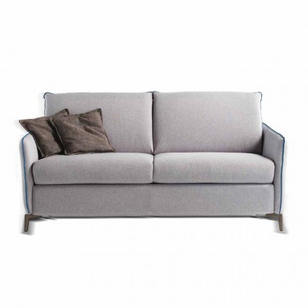 Divano due posti design moderno L.145 cm ecopelle/tessuto Erica Viadurini