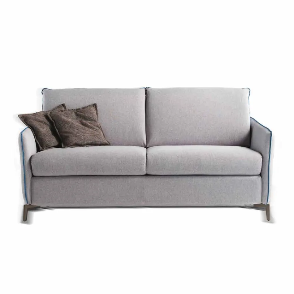 Divano due posti design moderno L.145 cm ecopelle/tessuto Erica Viadurini