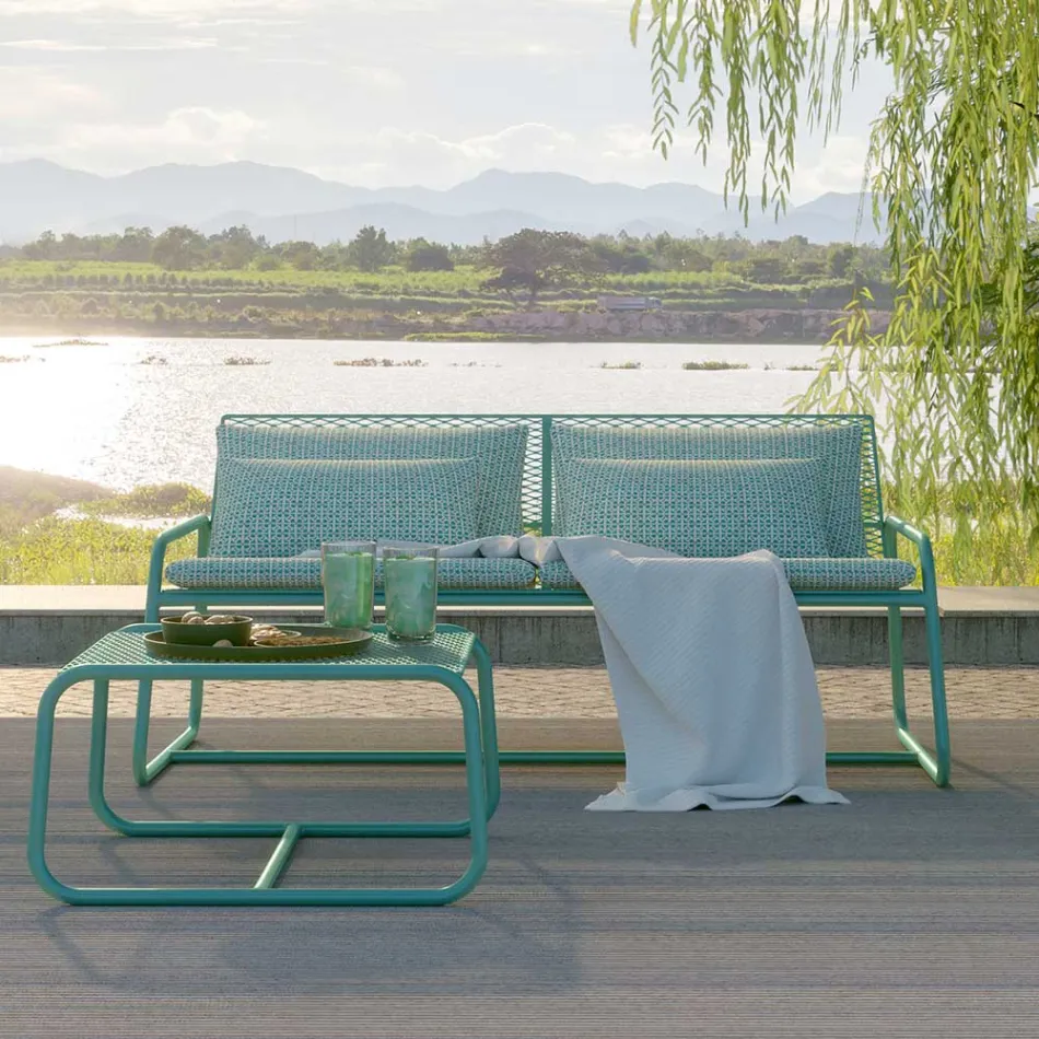 Divano in Metallo per il Giardino Moderno Alta Qualità Made in Italy - Karol Viadurini