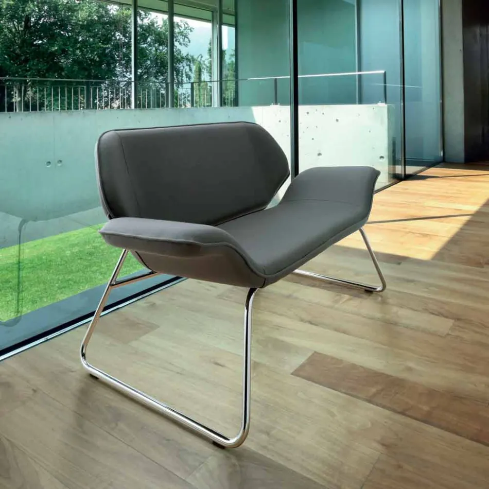Divano in similpelle da attesa di design made in Italy Cesare Viadurini