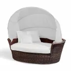 Divano isola relax da giardino con intreccio fatto a mano Hector, design moderno Viadurini