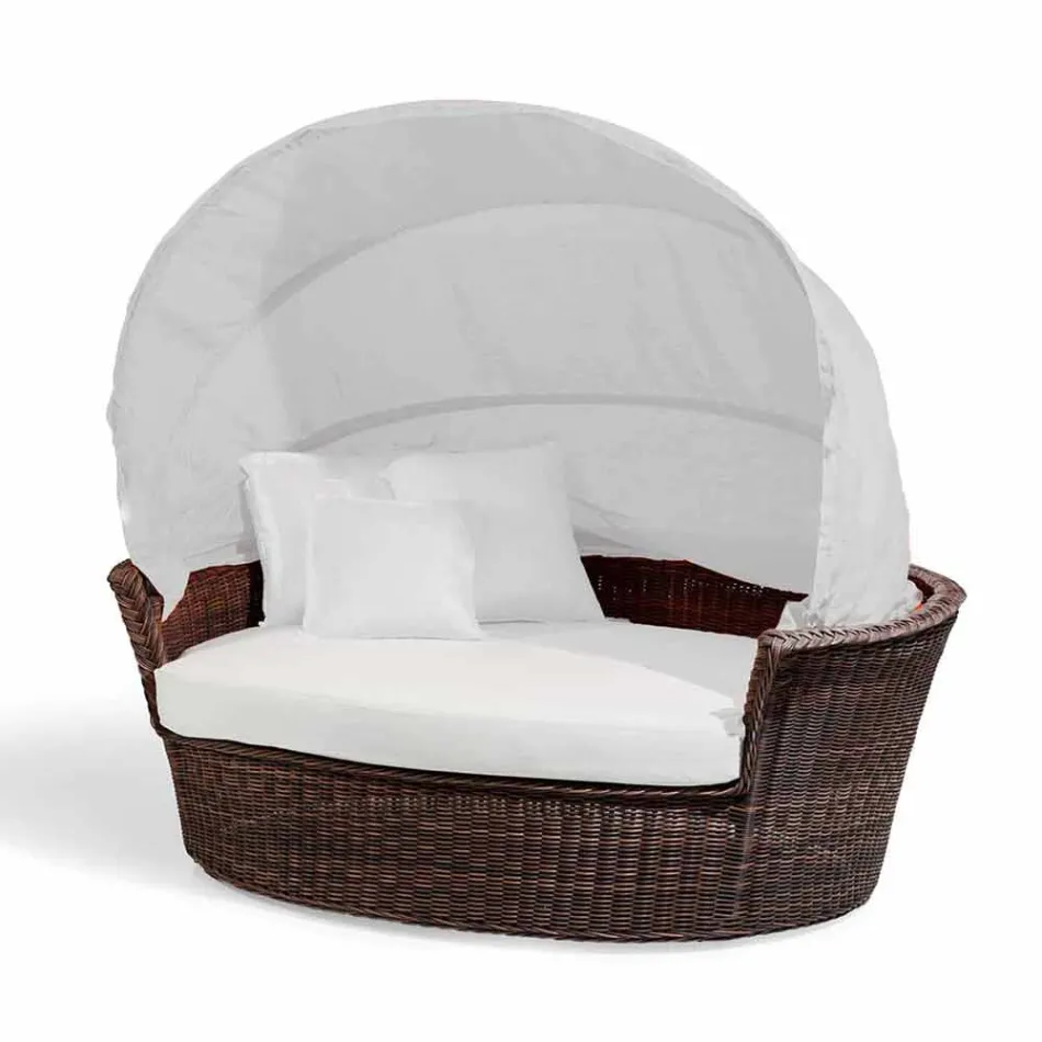 Divano isola relax da giardino con intreccio fatto a mano Hector, design moderno Viadurini