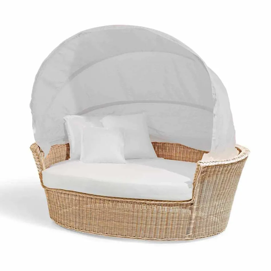 Divano isola relax da giardino con intreccio fatto a mano Hector, design moderno Viadurini