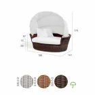 Divano isola relax da giardino con intreccio fatto a mano Hector, design moderno Viadurini