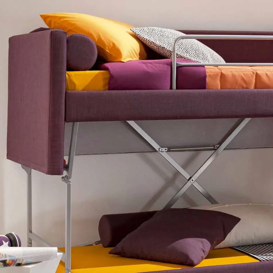 Divano Letto a Castello di Design Rivestito in Tessuto Made in Italy - Gretel Viadurini