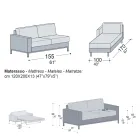 Divano Letto con Penisola in Metallo e Poliuretano Made in Italy - Folle Viadurini