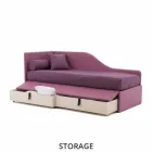 Divano Letto di Design in Similpelle Sfoderabile Made in Italy - Rallo Viadurini