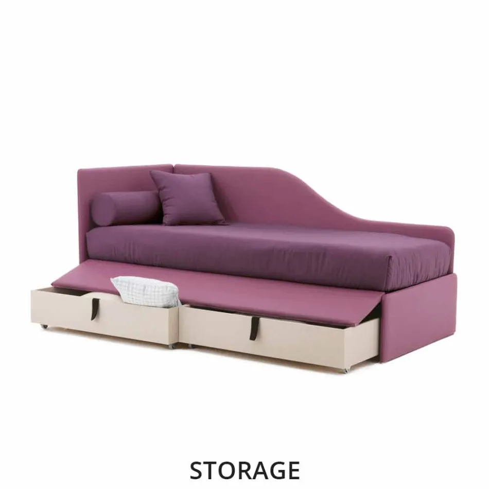 Divano Letto di Design in Similpelle Sfoderabile Made in Italy - Rallo Viadurini