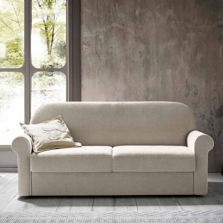 Divano Letto Matrimoniale in Tessuto di Design Realizzato in Italia - Anemone Viadurini