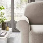 Divano Letto Matrimoniale in Tessuto di Design Realizzato in Italia - Anemone Viadurini