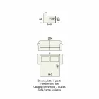 Divano Letto Matrimoniale in Tessuto di Design Realizzato in Italia - Anemone Viadurini