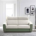 Divano Letto Moderno Rivestito in Tessuto Bicolore Made in Italy - Begonia