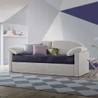 Divano Letto Singolo con Contenitore Rivestito in Tessuto Made in Italy - Kayla Viadurini