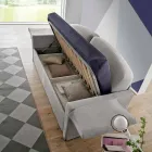 Divano Letto Singolo con Contenitore Rivestito in Tessuto Made in Italy - Kayla Viadurini