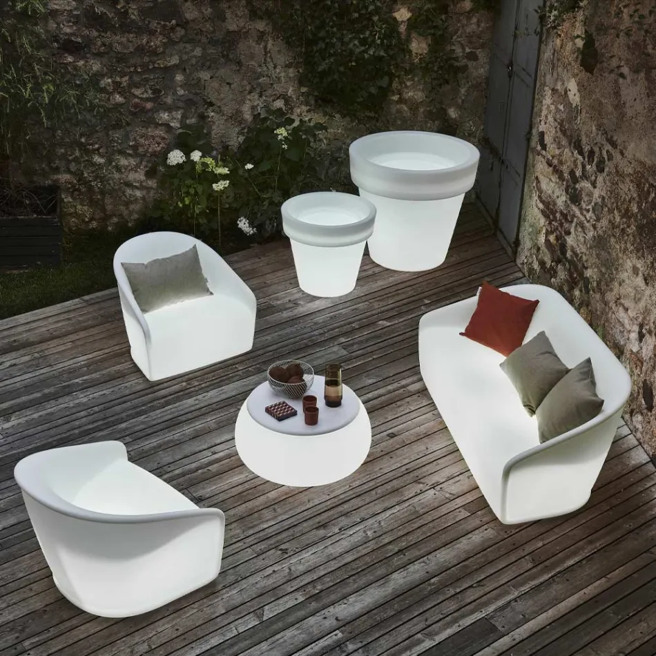 Divano Luminoso da Giardino in Polietilene con LED Made in Italy - Luglio Viadurini
