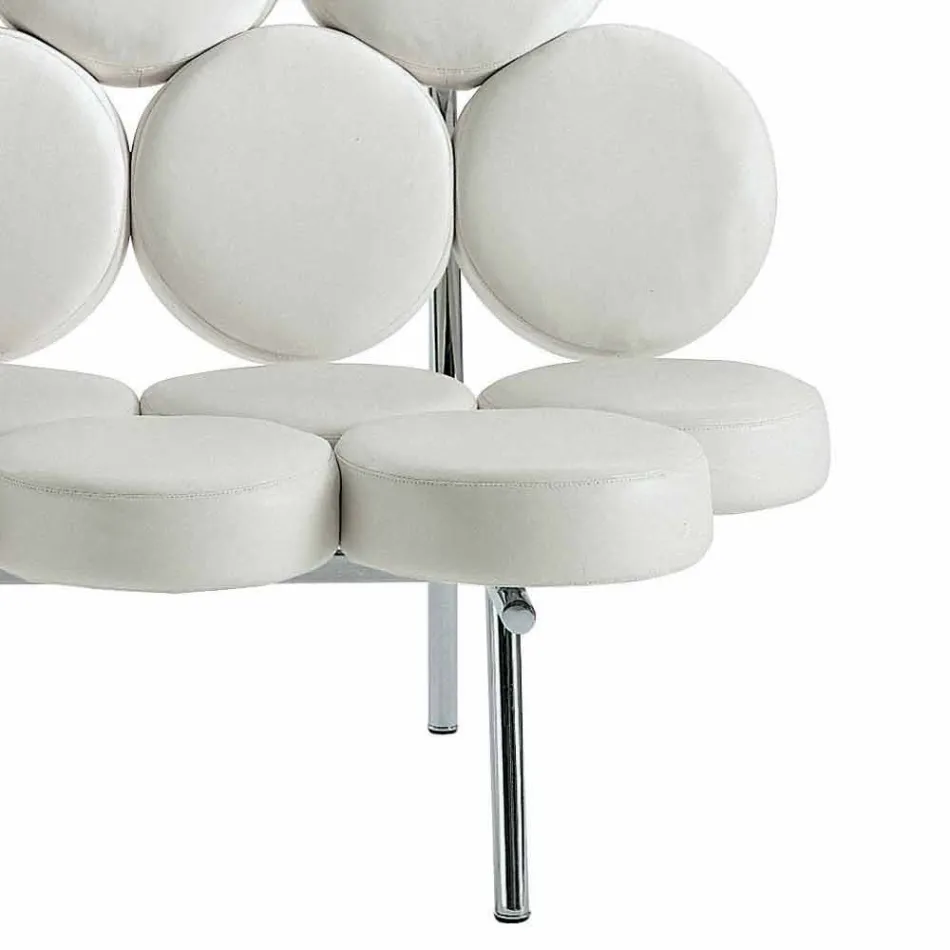 Divano Moderno in Pelle con Struttura in Acciaio Made in Italy di Lusso - Arthur Viadurini