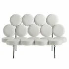 Divano Moderno in Pelle con Struttura in Acciaio Made in Italy di Lusso - Arthur Viadurini