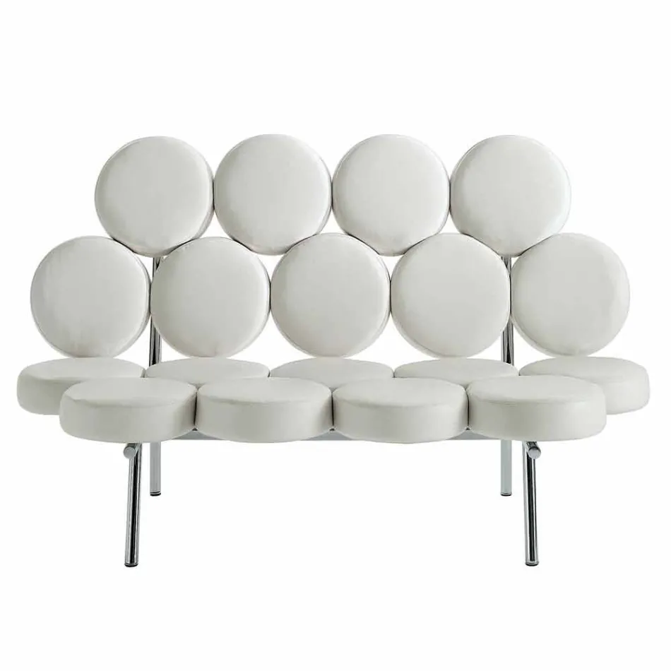 Divano Moderno in Pelle con Struttura in Acciaio Made in Italy di Lusso - Arthur Viadurini