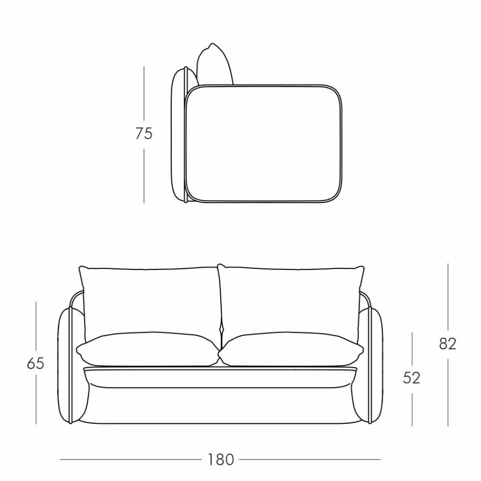 Divano per Esterno 2 Posti, in Tessuto o Pelle - Mara by Slide Viadurini