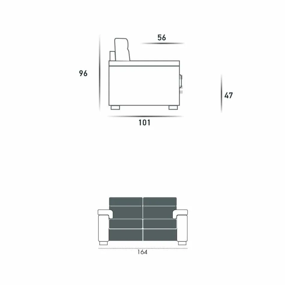 Divano relax elettrico 2 posti,2 sedute elettriche Lilia,made in Italy Viadurini