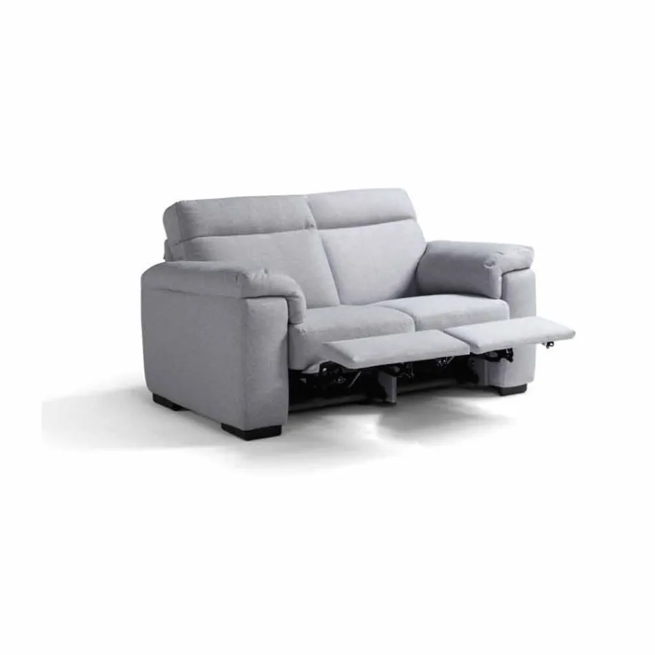 Divano relax elettrico 2 posti,2 sedute elettriche Lilia,made in Italy Viadurini