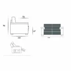 Divano relax elettrico 2 posti,2 sedute elettriche Lilia,made in Italy Viadurini