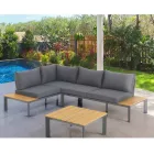 Divano Trasformabile in Chaise Longue con Schienale Regolabile e Tavolino - Finir Viadurini
