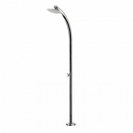 Doccia da Esterno con Rubinetto a Vitone in Acciaio Inox Made in Italy - Yuki Viadurini