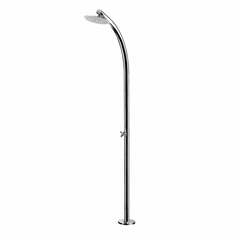 Doccia da Esterno con Rubinetto a Vitone in Acciaio Inox Made in Italy - Yuki Viadurini
