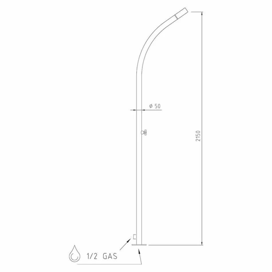 Doccia da Giardino con Soffione ad Incasso in Acciaio Inox Made in Italy - Yuki Viadurini
