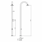 Doccia da Giardino Cromata in Acciaio Inox con Lavapiedi Made in Italy - Marlen Viadurini