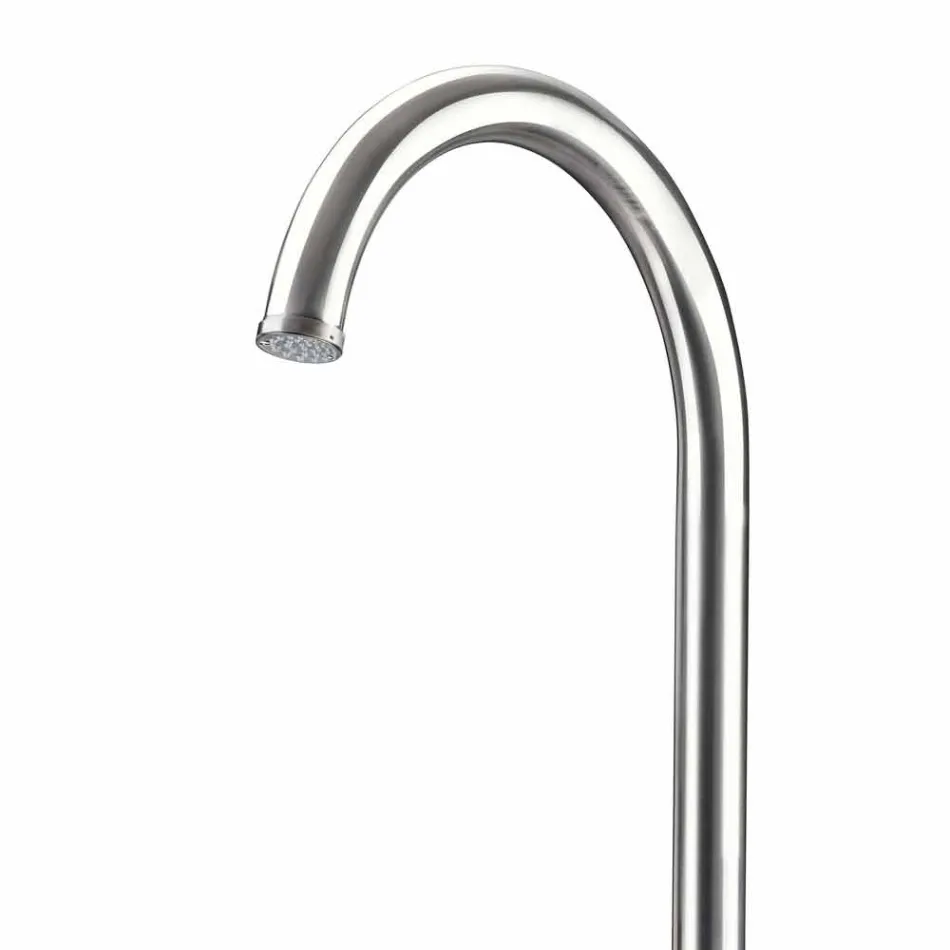 Doccia da Giardino Cromata in Acciaio Inox con Lavapiedi Made in Italy - Marlen Viadurini